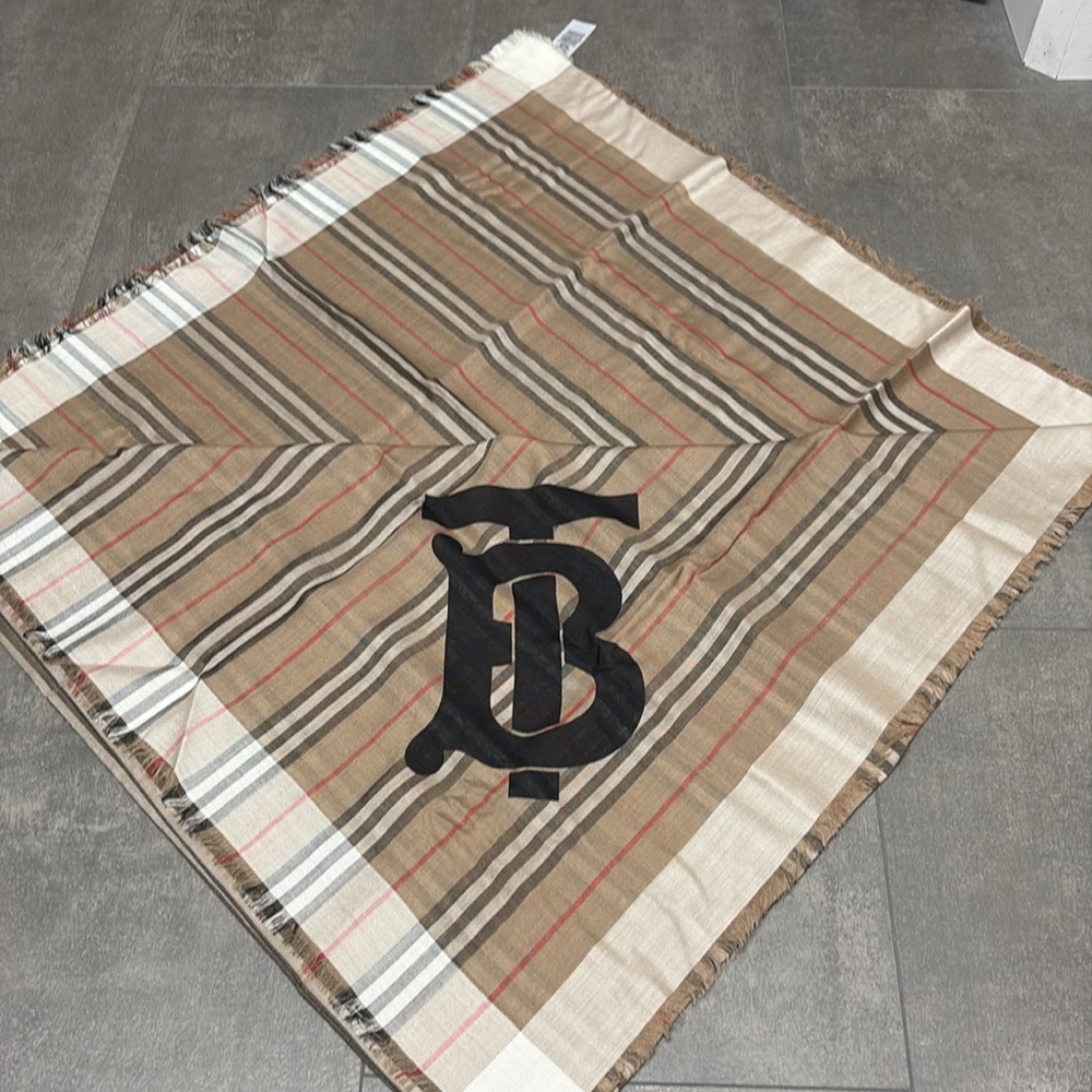 BNWT Authentic Burberry TB Striped Scarf